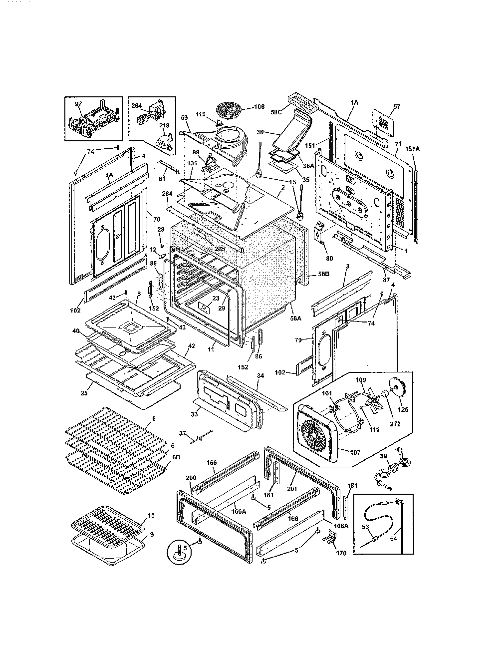 Body Diagram and Parts List for 79032363410  Kenmore Range