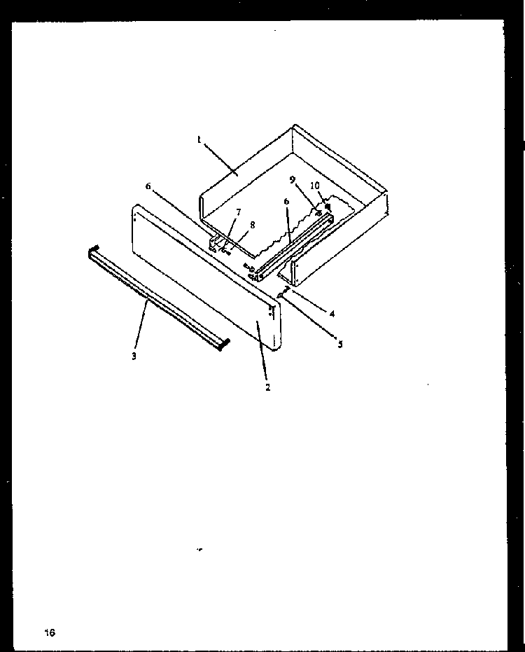 Storage Drawer Diagram and Parts List for EHT330-P1142446NW  Caloric Range