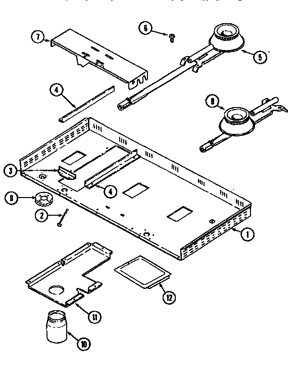 Body Diagram and Parts List for CVG4380PD  Jenn-Air Cooktop