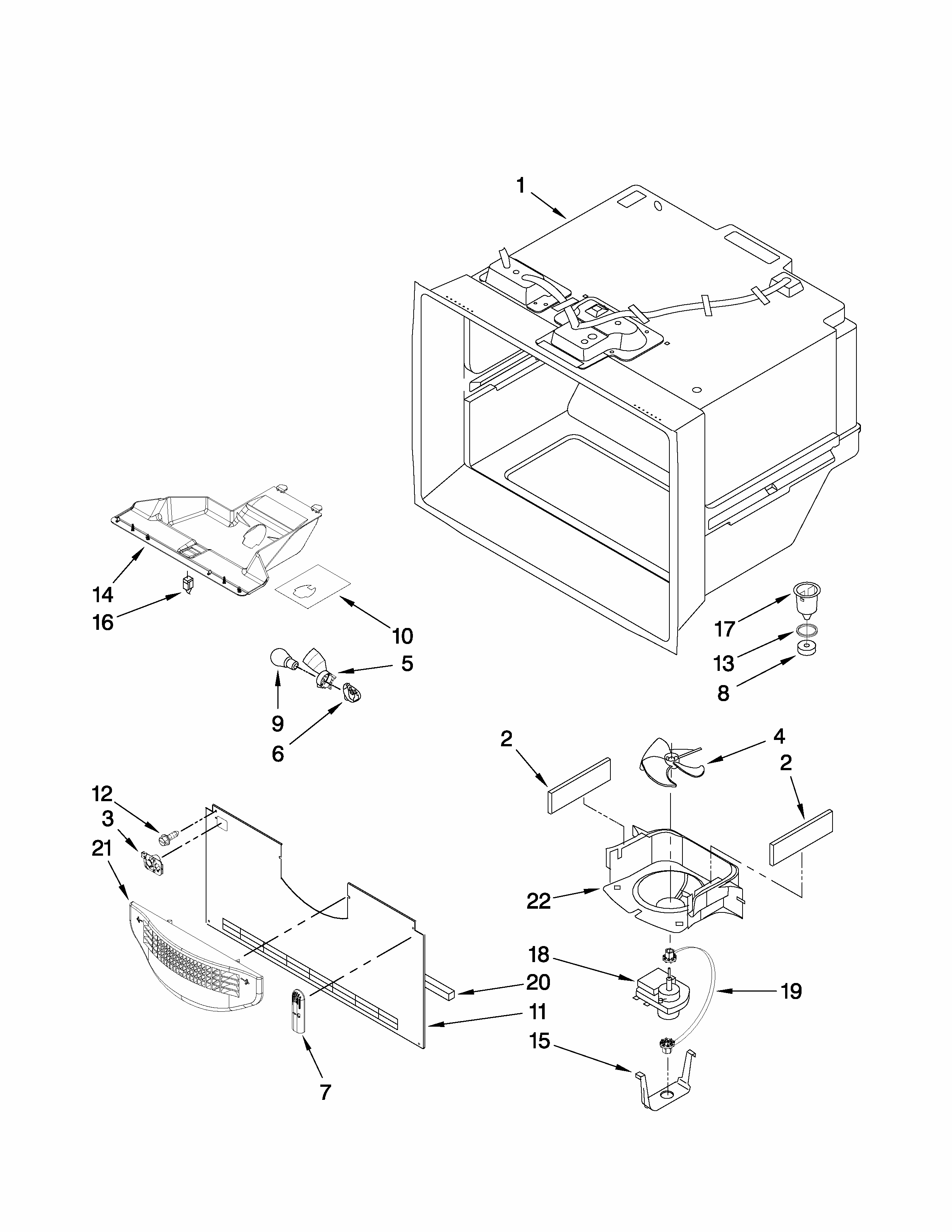 Freezer Liner Parts Diagram and Parts List for GB5525PEAS4  Maytag Refrigerator