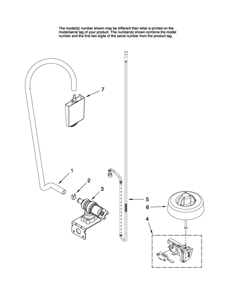 Fill And Overfill Parts Diagram and Parts List for MDBH945AWW2  Maytag Dishwasher