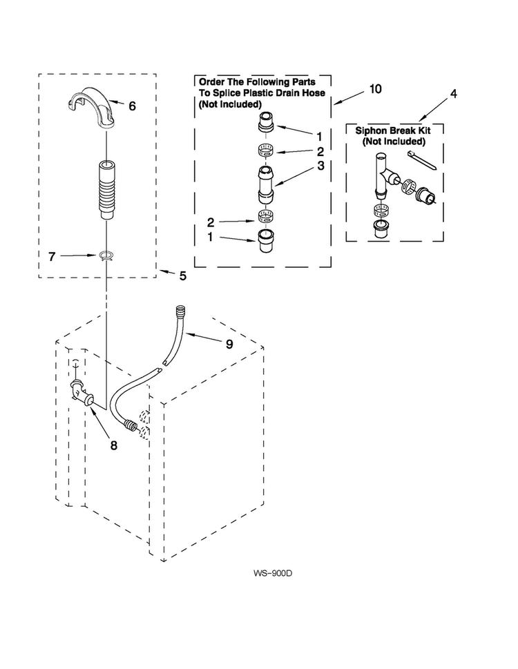 Water System Parts Diagram and Parts List for MGT3800XW0  Maytag Washer Dryer Combo