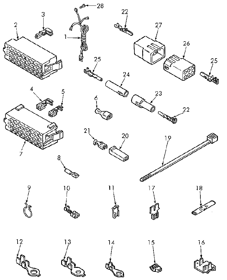 Power Cord And Wire Terminals Diagram and Parts List for NA3612L33628  Speed Queen Washer