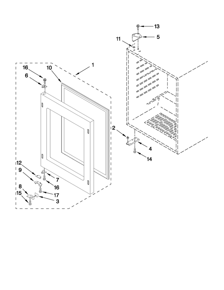 Door Parts Diagram and Parts List for JUW248LBCX23  Jenn-Air Wine and Beverage Cooler