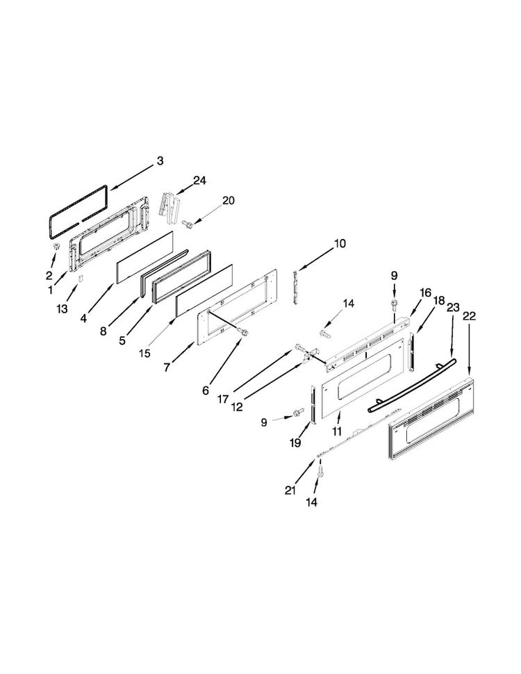 Upper Door Parts Diagram and Parts List for JDR8895BAW13  Jenn-Air Range