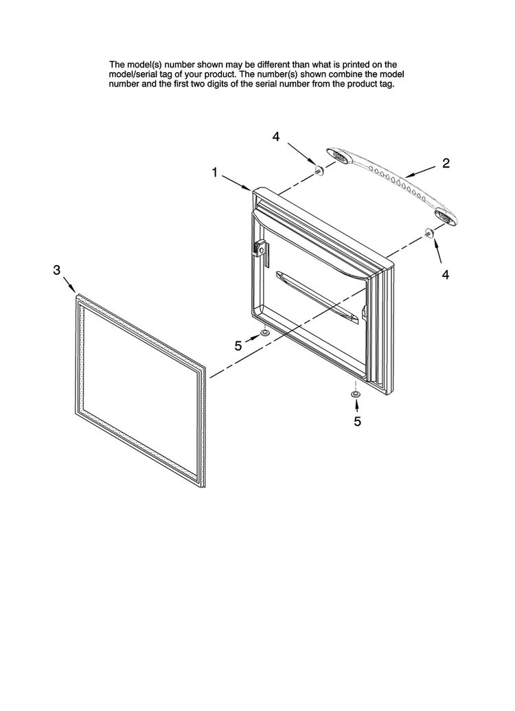 Freezer Door Parts Diagram and Parts List for MBB1957VEB10  Maytag Refrigerator