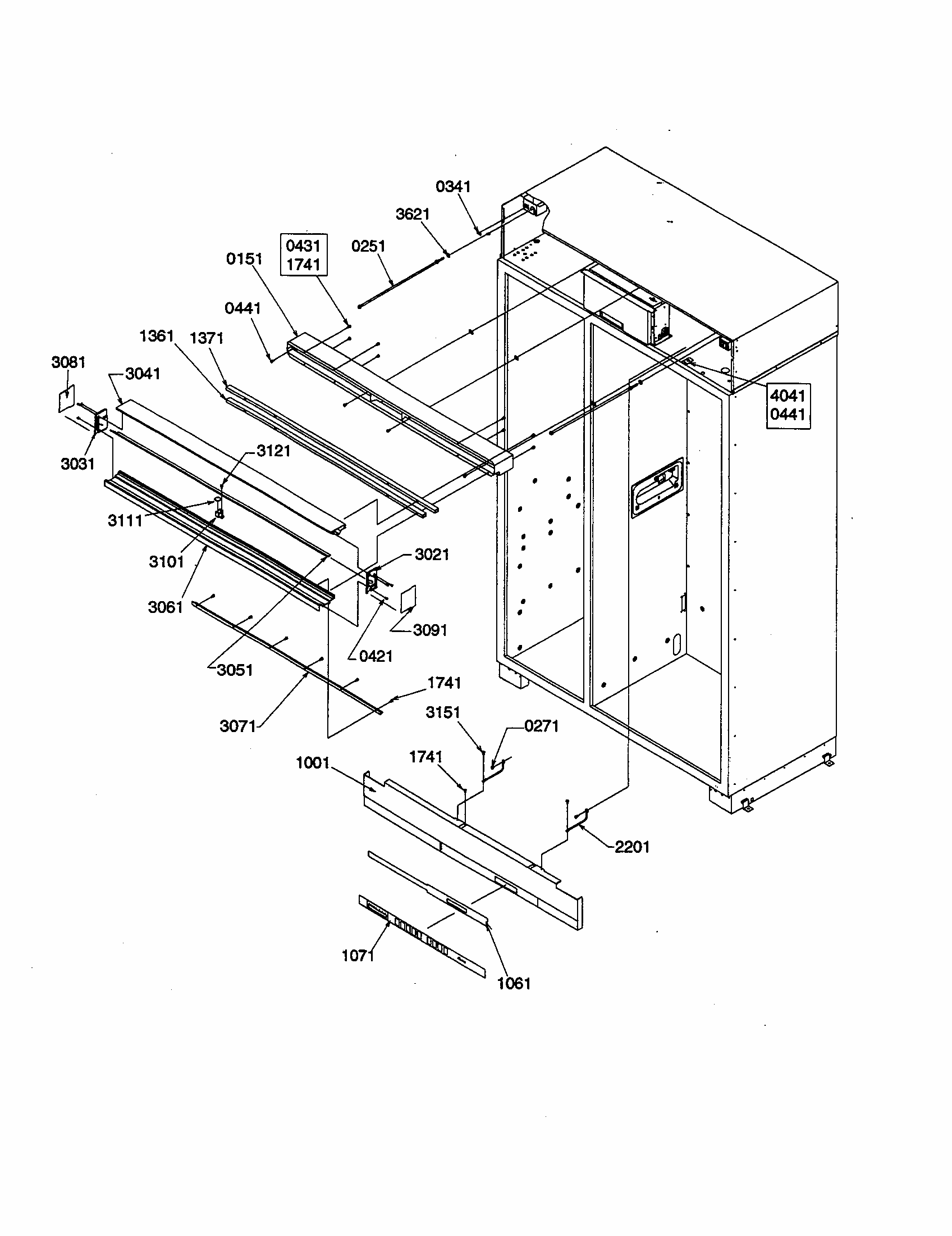 Upper Grille And Keyboard Diagram and Parts List for S148CA01-P1305502W  Amana Refrigerator