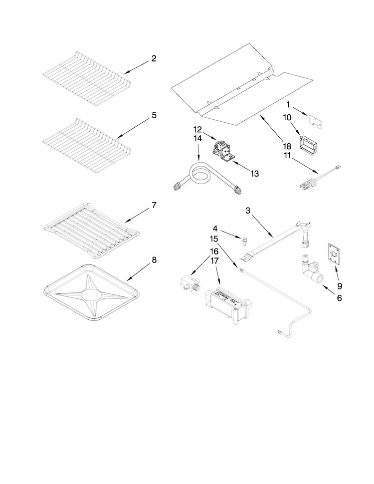 Internal Oven Parts Diagram and Parts List for CWG3600AAB26  Maytag Wall Oven
