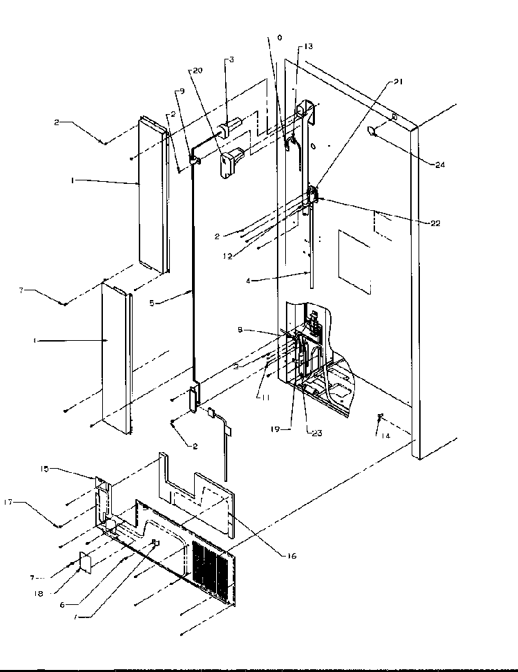 Cabinet Bottom Diagram and Parts List for TP21A3L-P1181503WL  Amana Refrigerator