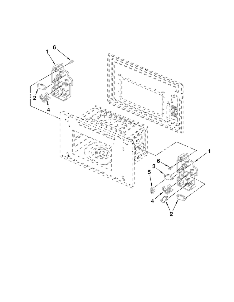 Latch Board Parts Diagram and Parts List for JMW9530DAS30  Jenn-Air Microwave Oven Combo
