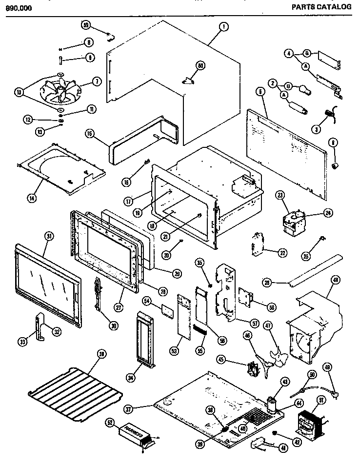 01 - Page 1 Diagram and Parts List for 890000  Maytag Microwave