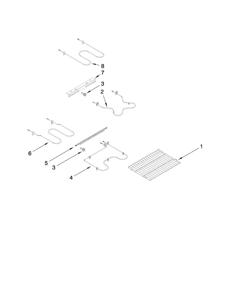 Rack And Element Parts Diagram and Parts List for MER6765BAW17  Maytag Range