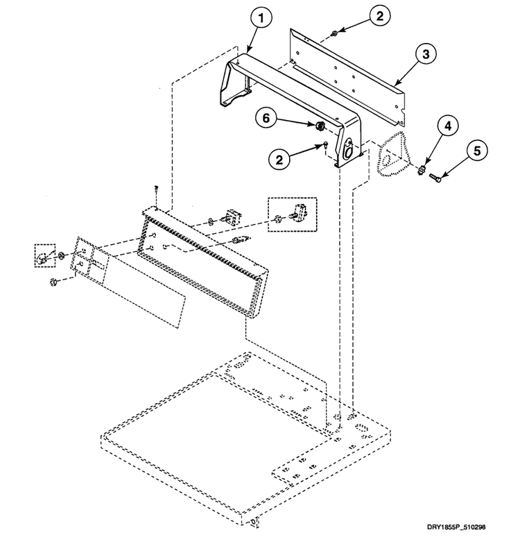 Control Hood Diagram and Parts List for SDE007WF  Speed Queen Dryer