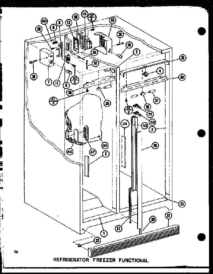Refrigerator Freezer Functional Diagram and Parts List for IMP2800A-P77314-1W  Amana Refrigerator