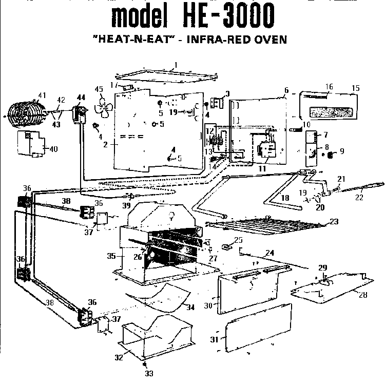 Section 27 Diagram and Parts List for 70 0502 Amana Microwave