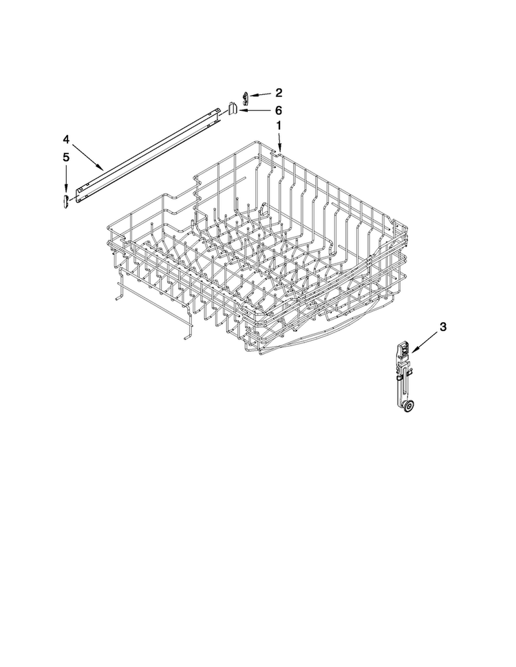 Upper Rack And Track Parts Diagram and Parts List for MDB7609AWB3  Maytag Dishwasher