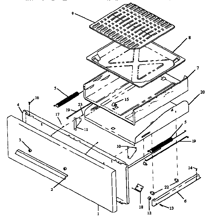 Broiler Components Diagram and Parts List for RBK22AA093M-P1142910NW  Caloric Range
