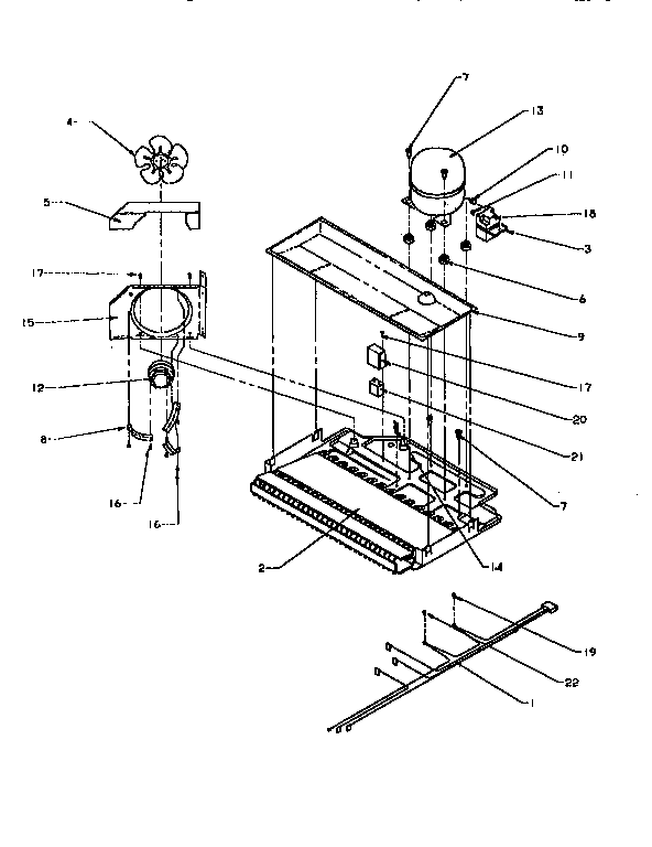 Compessor Compartment Diagram and Parts List for TV18S3W-P1194901W  Amana Refrigerator