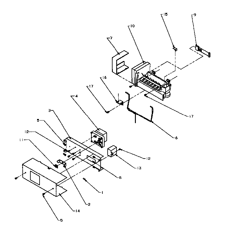 Ice Maker Diagram and Parts List for SXD20Q2W-P1162508WW  Amana Refrigerator