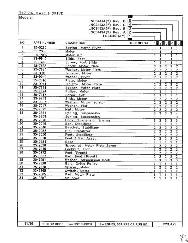 Base And Drive Page 2 Diagram and Parts List for 6443A  Norge Washer