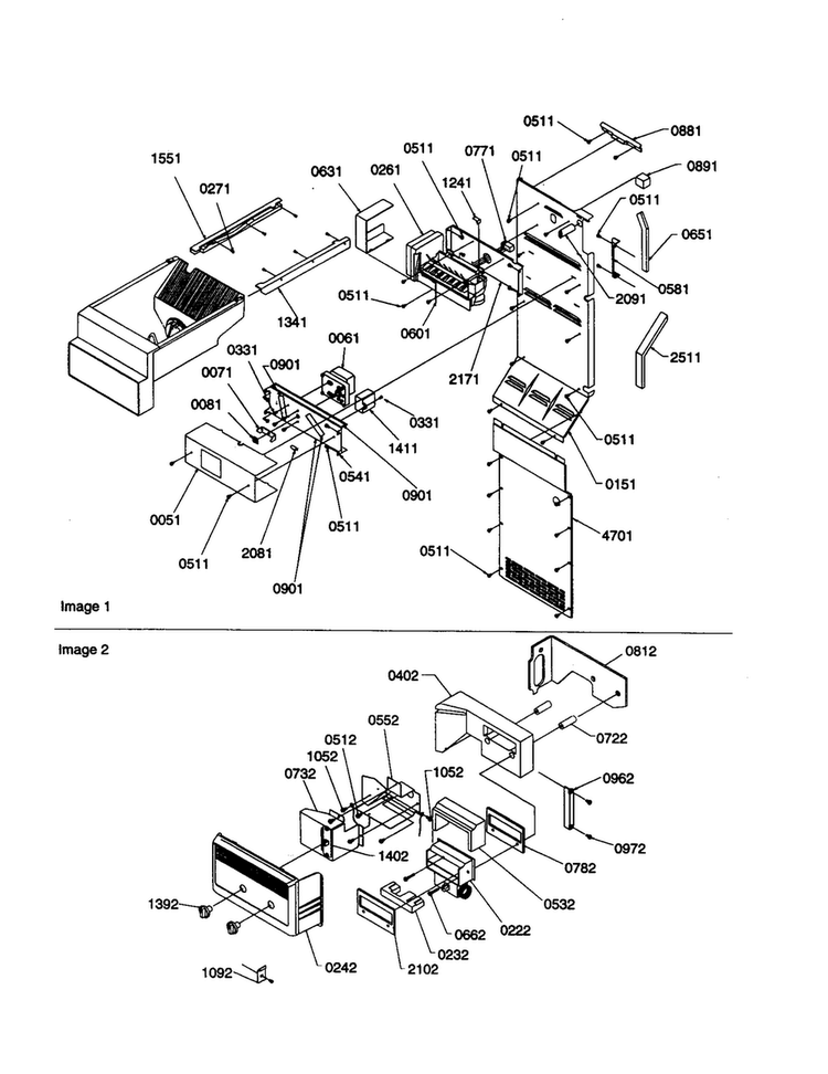Ice Maker/control Assembly Diagram and Parts List for SSD25TE-P1314201WE  Amana Refrigerator