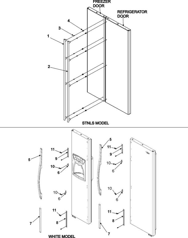 Handles Diagram and Parts List for AC2225GEKB0  Amana Refrigerator