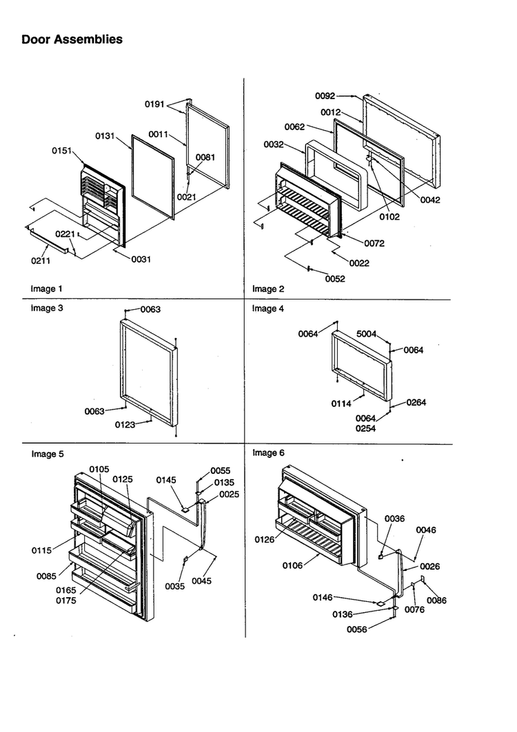 Door Assemblies Diagram and Parts List for TSI25VE-P1308102WE  Amana Refrigerator