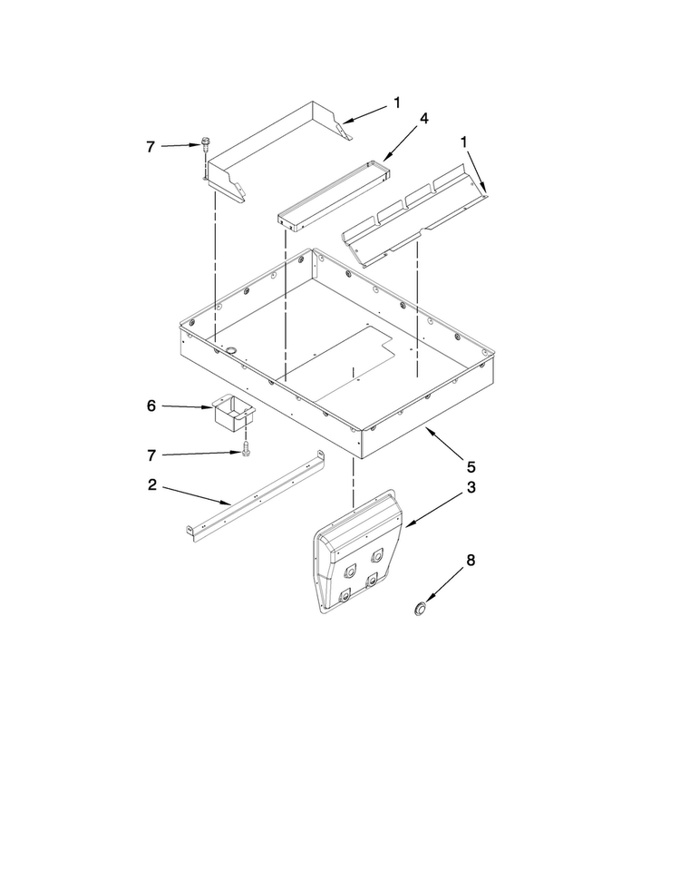 Burner Box Assembly Diagram and Parts List for JED3536WF00  Jenn-Air Cooktop