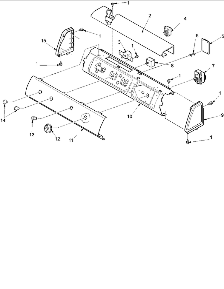 Control Panel Diagram and Parts List for SLG332RAW-PSLG332R  Speed Queen Dryer