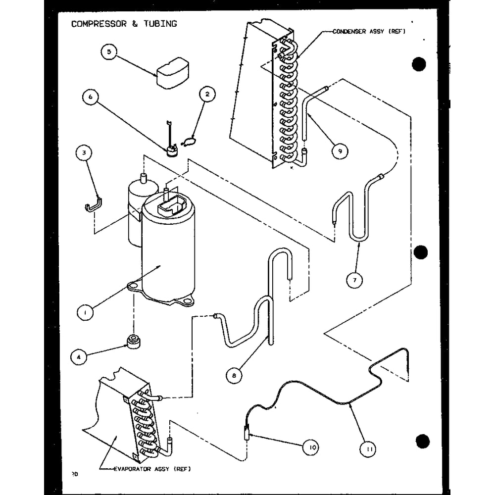 Compressor & Tubing 4 Diagram and Parts List for PTC12400EC P9872415R Amana Air Conditioner