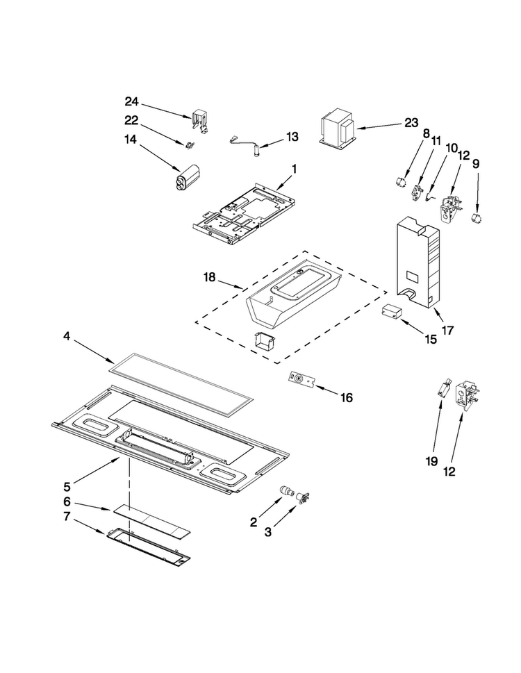 Interior And Ventilation Parts Diagram and Parts List for AMV1150VAB2  Amana Microwave