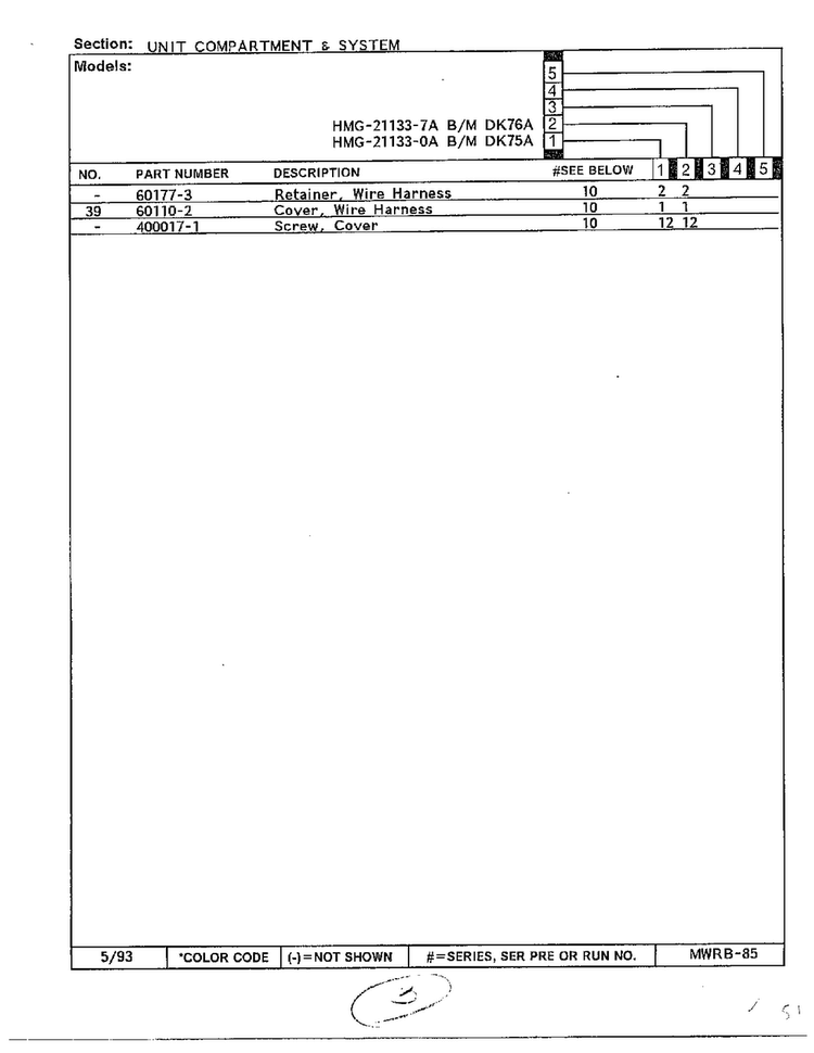 Unit Compartment And System Page 3 Diagram and Parts List for 21133-A  Admiral Refrigerator