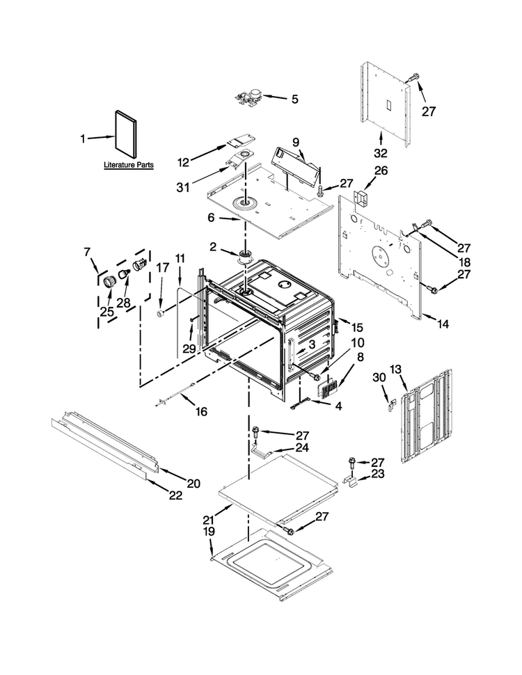 Lower Oven Parts Diagram and Parts List for MEW7630DE00  Maytag Wall Oven