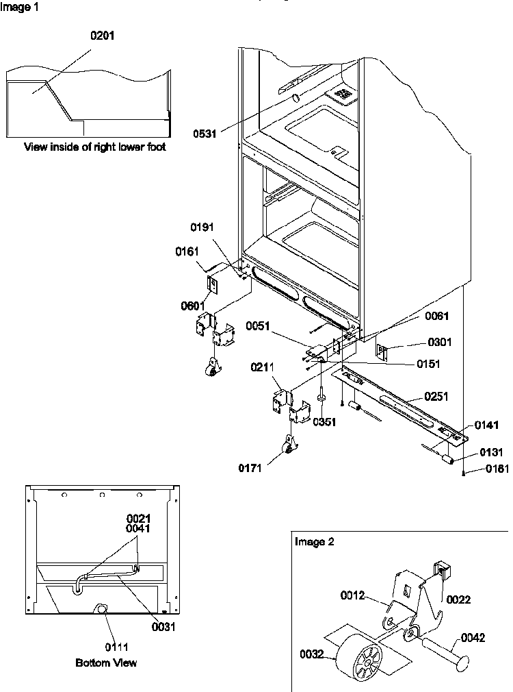 Insulation & Roller Assembly Diagram and Parts List for BX21TE-P1196513WE  Amana Refrigerator