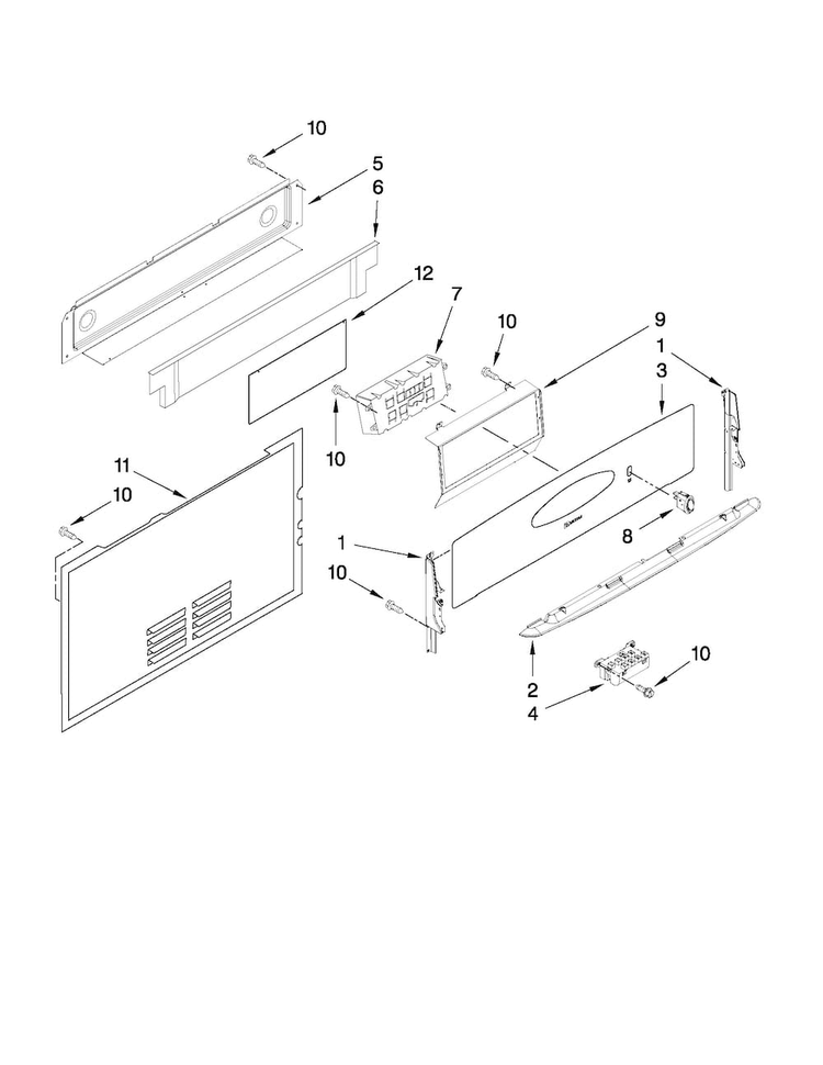 Control Panel Parts Diagram and Parts List for MGR5775QDW1  Maytag Range