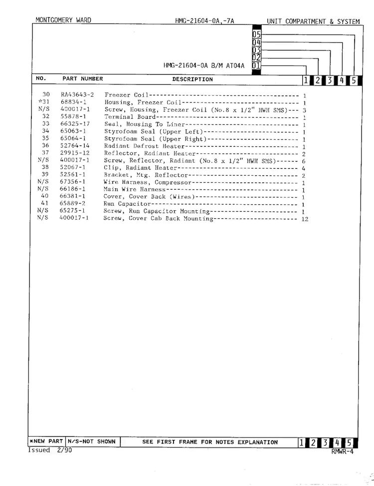Unit Compartment And System Page 3 Diagram and Parts List for 21604A  Admiral Refrigerator