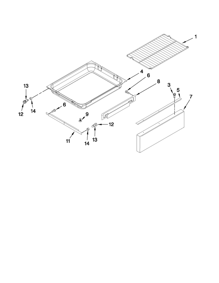 Drawer And Rack Parts Diagram and Parts List for MGR8772WB0  Maytag Range