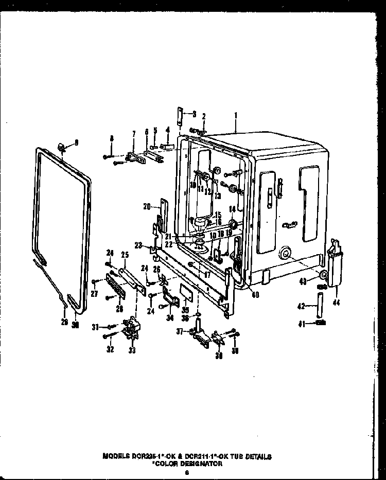 Section 17 Diagram and Parts List for DCR-225-1C-OK  Caloric Dishwasher