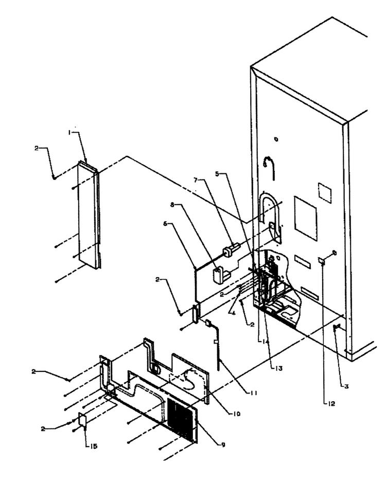Back Cabinet Diagram and Parts List for BX22R3L-P1183601WL  Amana Refrigerator