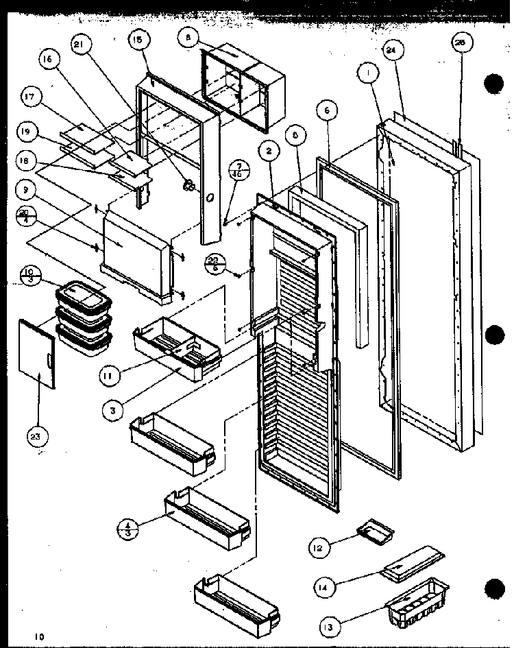 Refrigerator Door Diagram and Parts List for SZD27MPL-P1124303WL  Amana Refrigerator