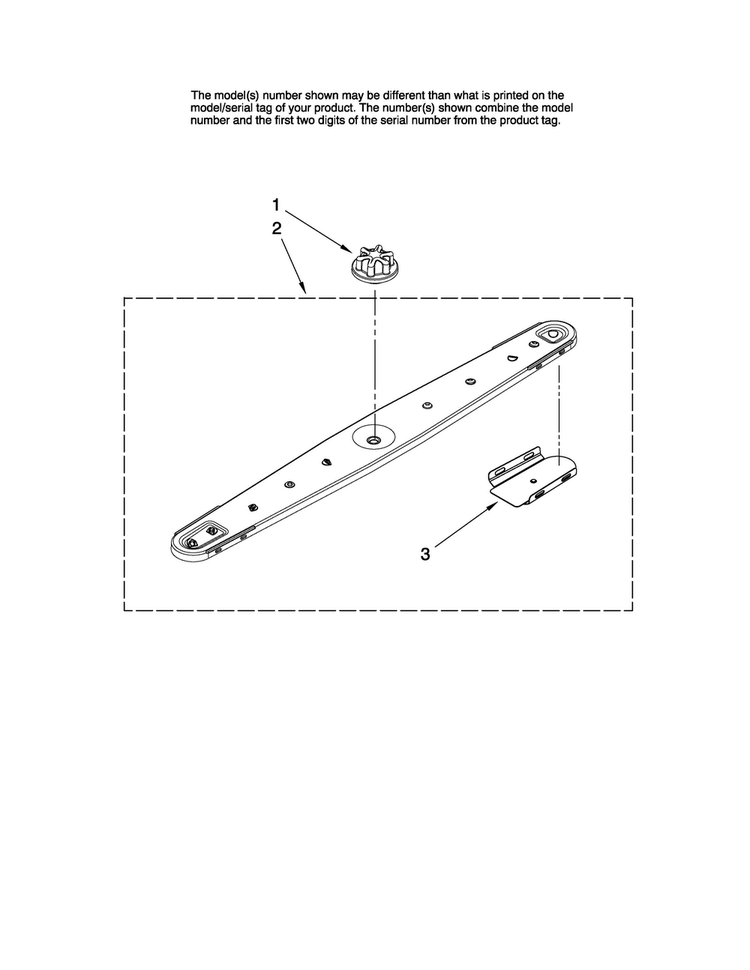 Lower Washarm Parts Diagram and Parts List for MDBH955AWS0  Maytag Dishwasher