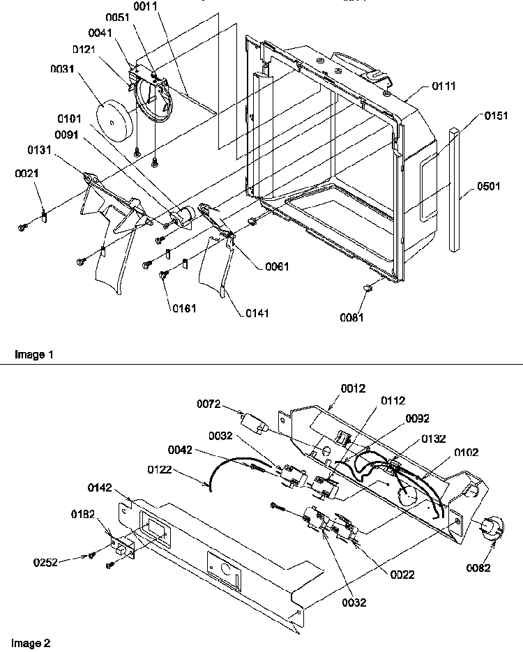 Ice/water Cavity And Electrical Bracket Assy Diagram and Parts List for SCD22TBL-P1303515WL  Amana Refrigerator