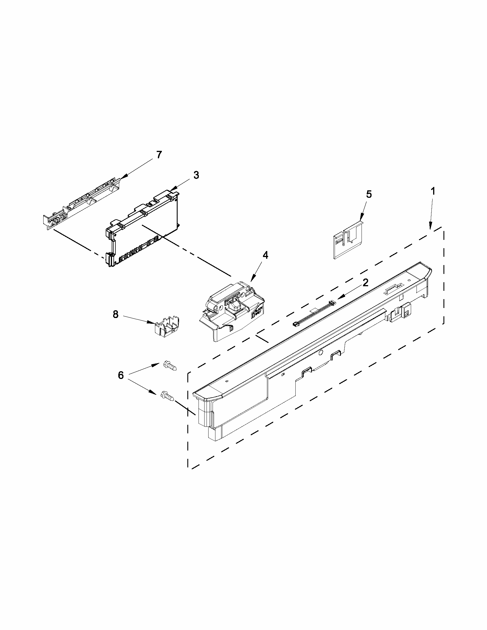 Control Panel And Latch Parts Diagram and Parts List for MDB8959SBB2  Maytag Dishwasher