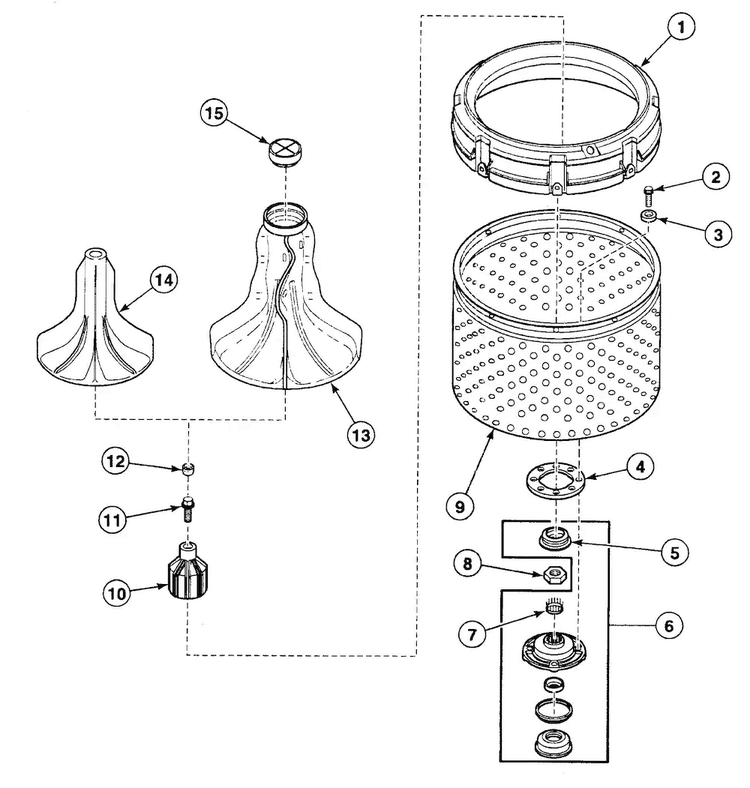 Agitator Assy Diagram and Parts List for SWT621LC  Speed Queen Washer