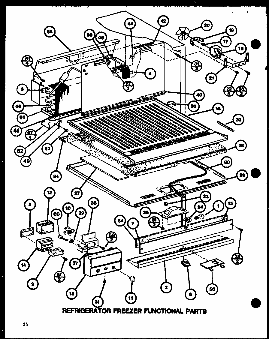 Refrigerator Freezer Functional Parts (tl20j/p7739029w) (tli20j/p7739030w) Diagram and Parts List for TL8J-P7739024W  Amana Refrigerator