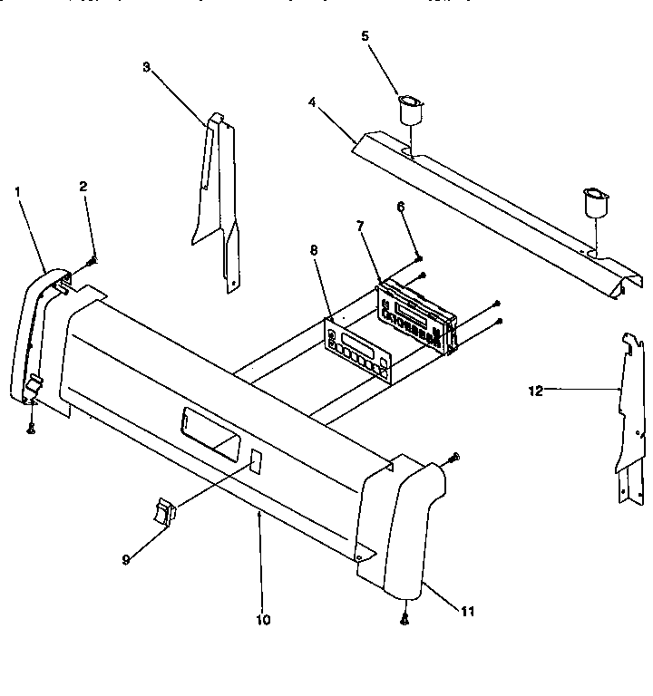 Backguard Diagram and Parts List for ARG7600W-P1141298NW  Amana Range