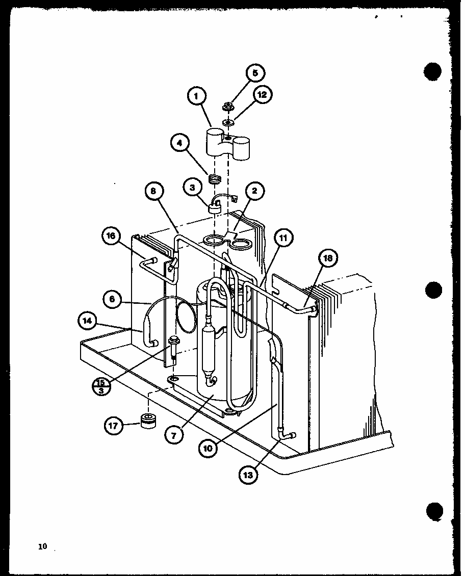 Compressor Diagram and Parts List for 1095R P69684-4R Amana Air Conditioner