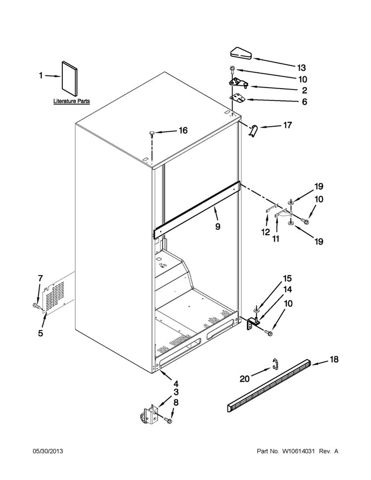 Cabinet Parts Diagram and Parts List for M8TXEGFBB00  Maytag Refrigerator