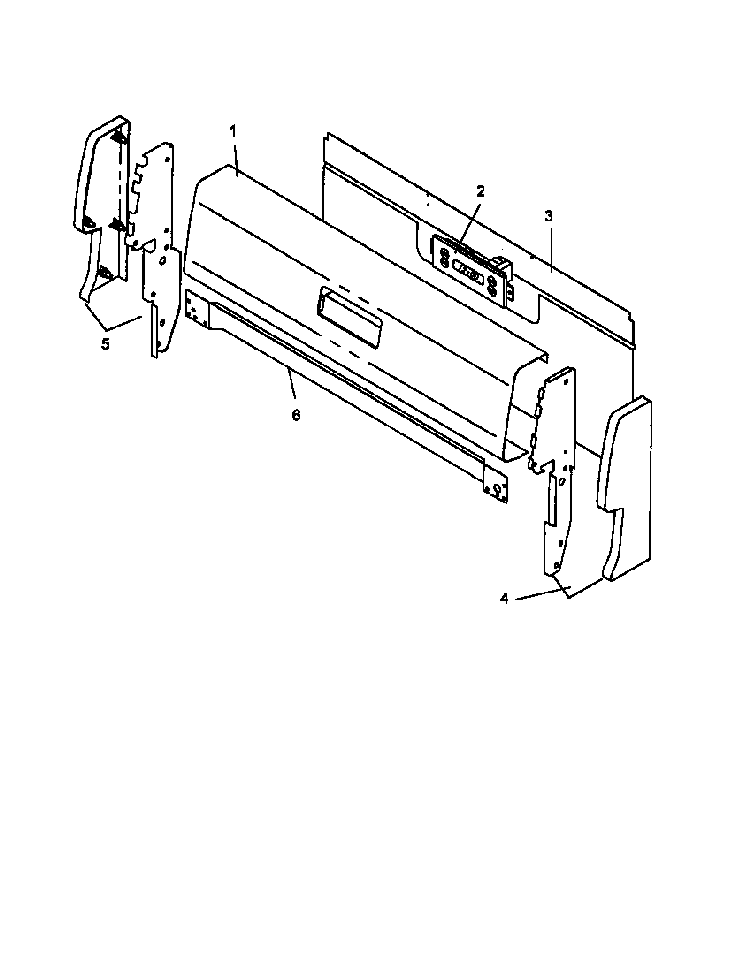 Backguard Diagram and Parts List for SNK26AA0 P1142988NW Amana Range