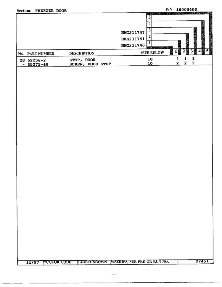 Freezer Door Page 3 Diagram and Parts List for 211740  Admiral Refrigerator